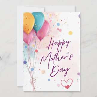 Happy Mother’s Day Floral Card – Cute Mom & Child