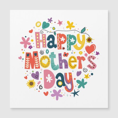 Happy Mothers Day Floral Cool Stylish Lettering