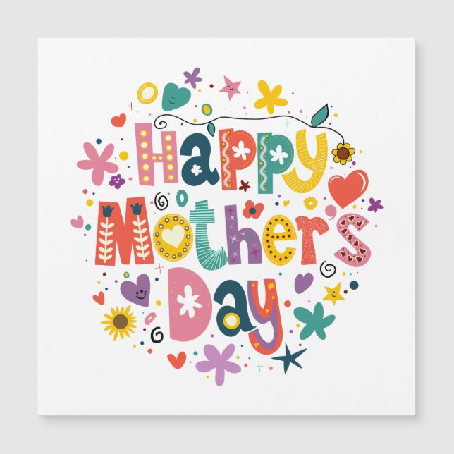 Happy Mother’s Day Floral Cool Stylish Lettering (Front)
