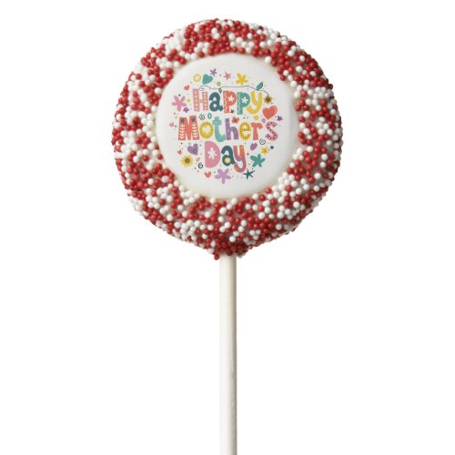 Happy Mothers Day Floral Cool Stylish Lettering Chocolate Covered Oreo Pop
