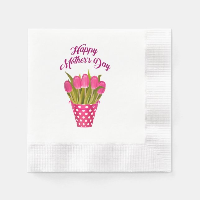 Happy Mother’s Day Floral Cool Stylish  Napkins (Front)
