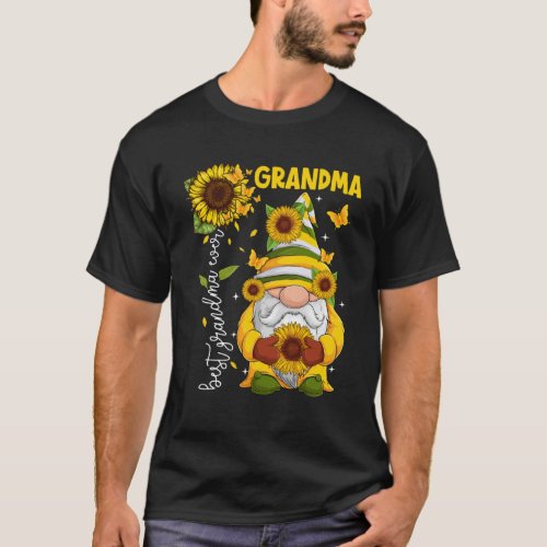 Happy Mother s Day Grandma Sunflower Mom Gnome Mam T_Shirt