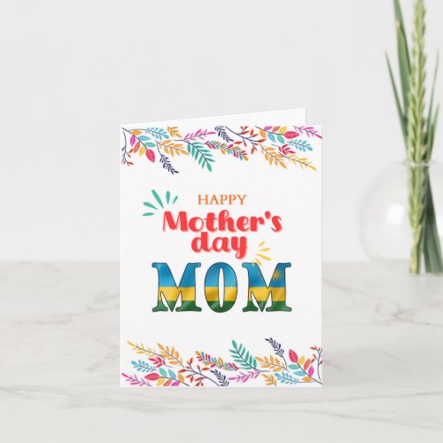 Happy Mothers Day Greeting Card Rwanda Mom
