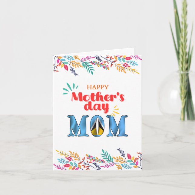 Happy Mother’s Day Greeting Card “Saint Lucia Mom” (Front)