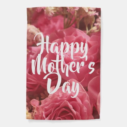 Happy Mothers Day Heart Roses Garden Flag