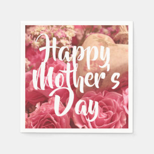 Happy Mother’s Day Heart Roses Napkins