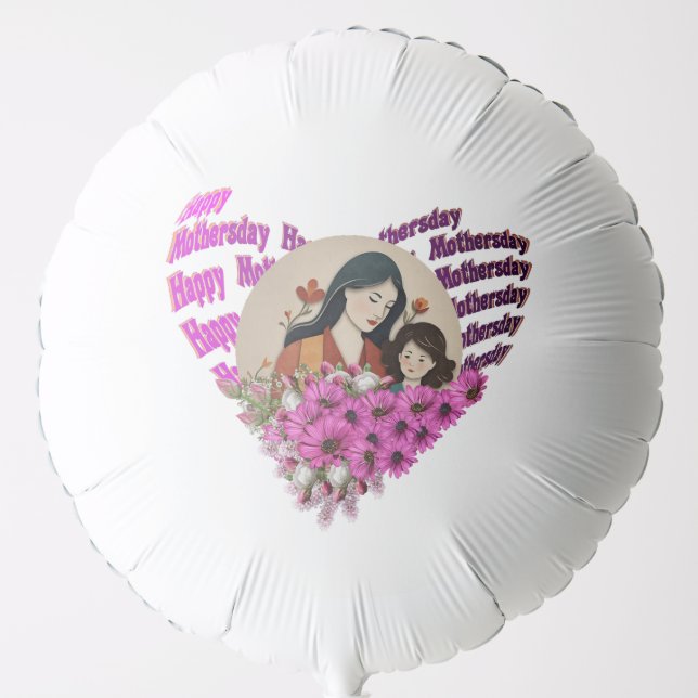 Happy Mother’s Day – Heartfelt Design Balloon (Front)