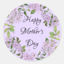 "Happy Mother’s Day" Lilac Flowers Sticker