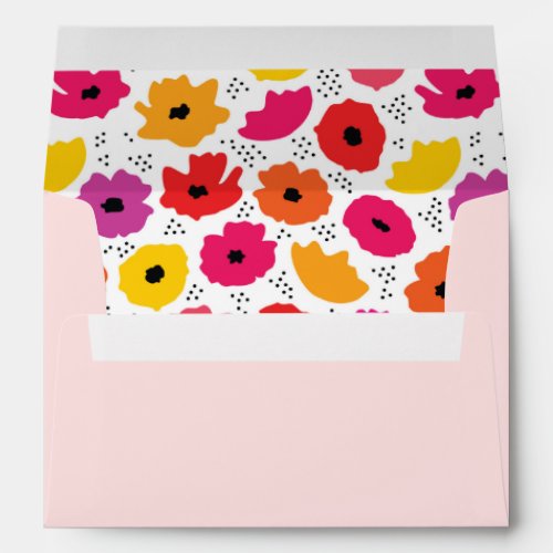 Happy Mothers Day Modern Blush Pink Poppy Floral Envelope