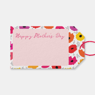 Happy Mother’s Day Modern Blush Pink Poppy Floral Gift Tags