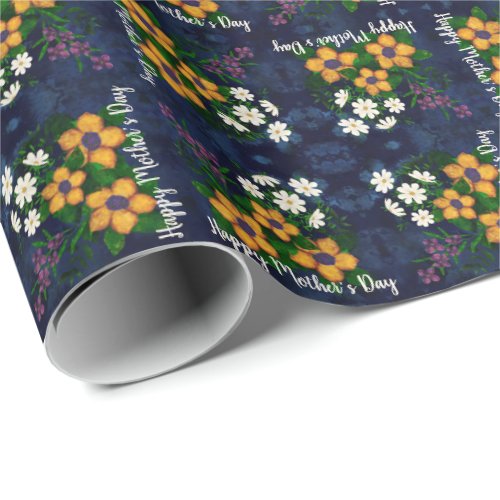 Happy Mothers Day Modern Colorful Florals  Wrapping Paper