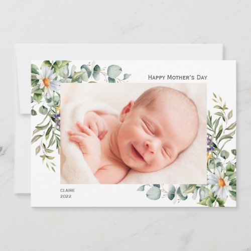 Happy Motherâs Day Photo Card with Lovely Daisies