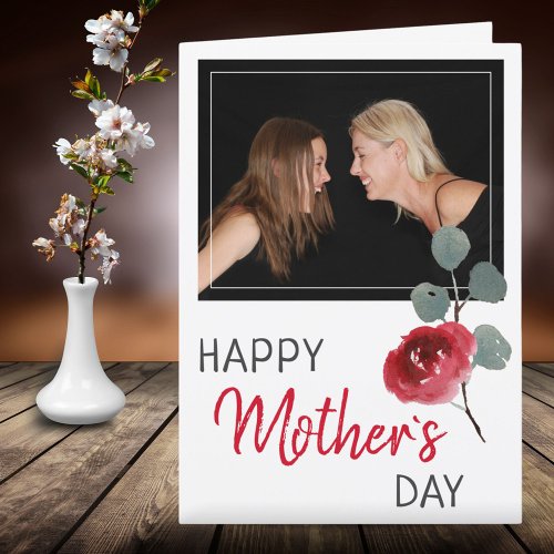 Happy Mothers Day Photo Floral Card