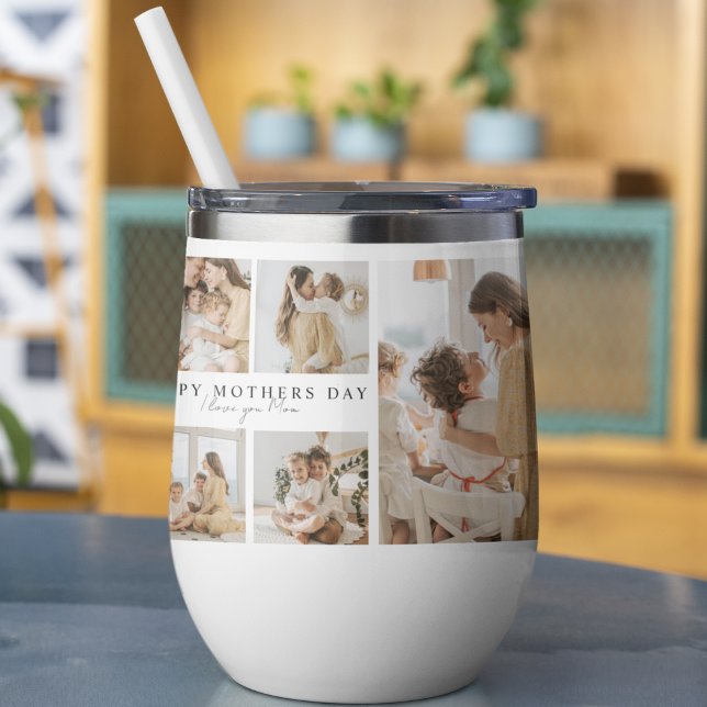 Happy Mother’s Day Photo | I love You Mom Thermal Wine Tumbler (Creator Uploaded)
