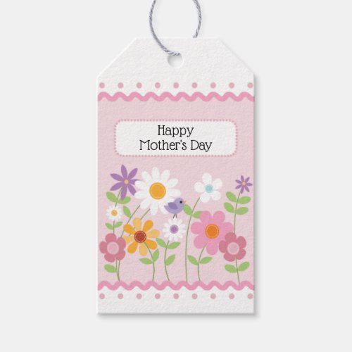 Happy Motherâs Day Pink Floral Gift Tags