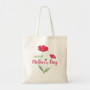 Happy Mother’s Day Pink Watercolor Floral Tote Bag