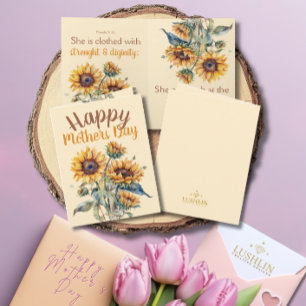 Happy Mother’s Day Proverbs 31:25 Sunflowers Card