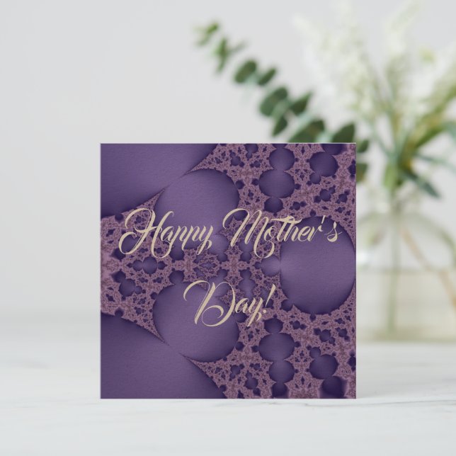Happy Mother’s Day , purple fractal Card (Standing Front)