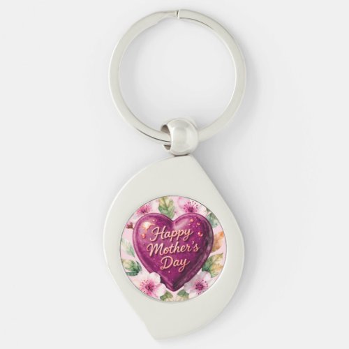 Happy Mother’s Day Purple Heart Bloom Keychain