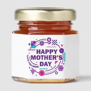 Happy Mother’s Day Retro Style Love You Mom Honey Jar Favors