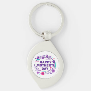 Happy Mother’s Day Retro Style Love You Mom Keychain