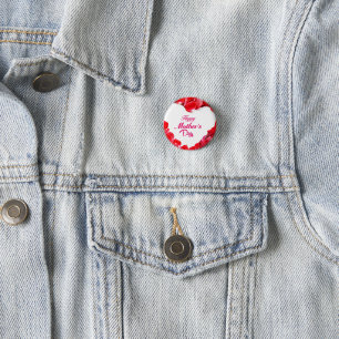 Happy Mother’s Day Rose Petal Floral Art Button