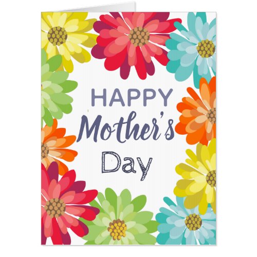 Happy Mothers Day spring colorful flowers Card