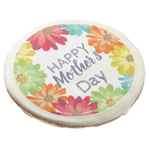 Happy Mothers Day spring colorful flowers Sugar Cookie