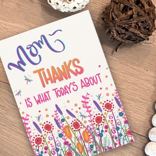Happy Mothers Day Thank You Wildflowers Fun Card