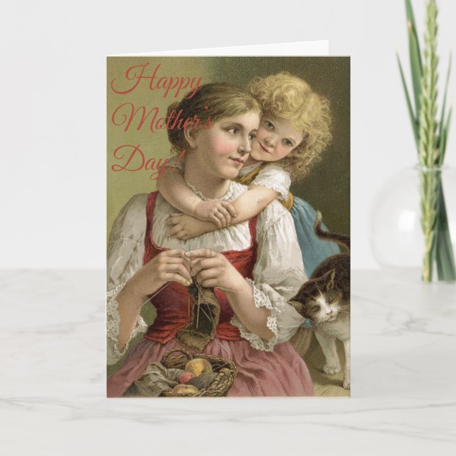 "Happy Mother’s Day!" Vintage Mother & Child Card (Front)