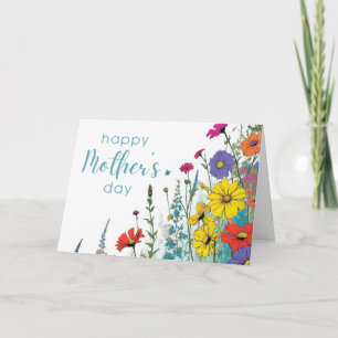 Happy Mother’s Day Vintage Wildflower Garden Letterpress Thank You Card