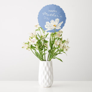 Happy Mother’s Day White  Artistic Flower  Balloon