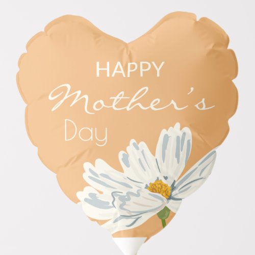 Happy Mothers Day White  Artistic Flower  Balloon