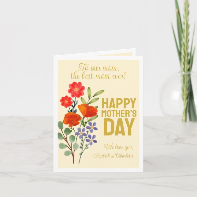 Happy Mother’s Day Wildflowers To Our Mom Thank You Card (Front)