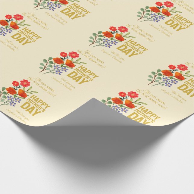 Happy Mother’s Day Wildflowers To Our Mom Wrapping Paper (Corner)