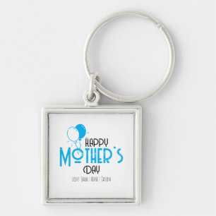 Happy Mother’s Day with Blue Balloons Keychain