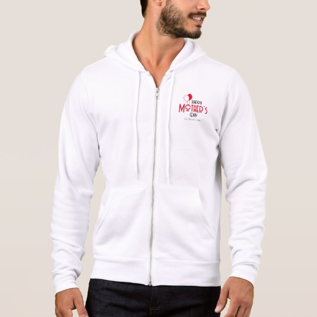 Happy Mother’s Day with Red Balloons & Names Hoodie (Front)