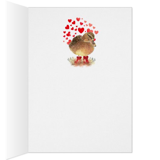 Happy Mothering Sunday Blank Cute Duck Red Boots (Inside (Right))