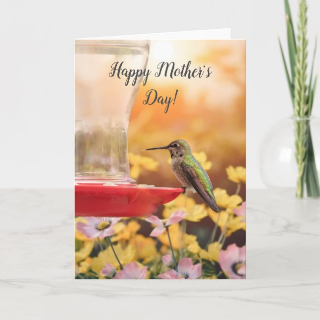 Happy Mother's Annas Hummingbird Greeting Card (Front)
