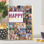 Happy Mother's Day 17 Photo Collage Gold Foil Holiday Card<br><div class="desc">Luxury gold foil personalized photo mother's day card - or edit to create a custom photo collage card for any occasion you want! The photo template is set up for you to add 17 pictures which are displayed as 16 in square format and 1 in vertical portait. Inside the card,...</div>