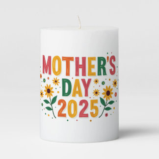 Happy Mother's Day 2025 Beautiful Pillar Candle