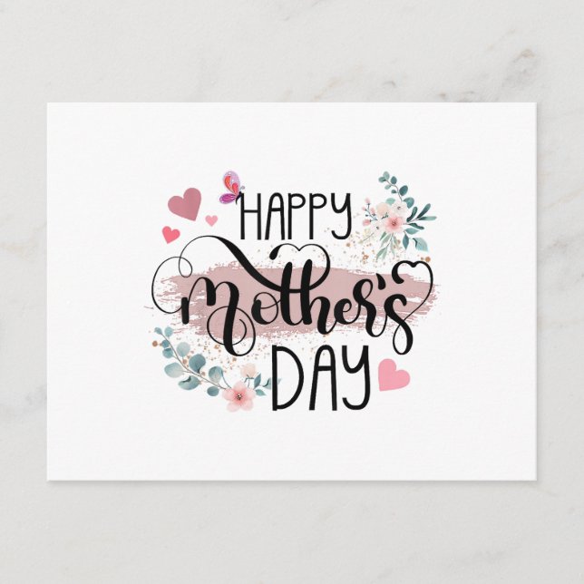 Happy Mother's Day 2025 Cute Floral for Women Mom  Enclosure Card (Front)