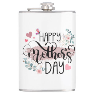 Happy Mother's Day 2025 Cute Floral for Women Mom  Flask