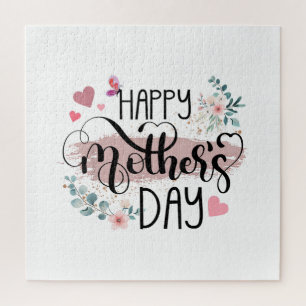 Happy Mother's Day 2025 Cute Floral for Women Mom Jigsaw Puzzle