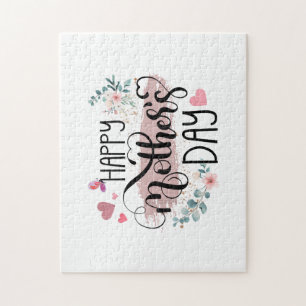 Happy Mother's Day 2025 Cute Floral for Women Mom  Jigsaw Puzzle