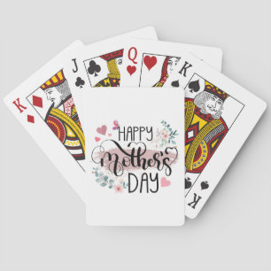 Happy Mother's Day 2025 Cute Floral for Women Mom  Poker Cards