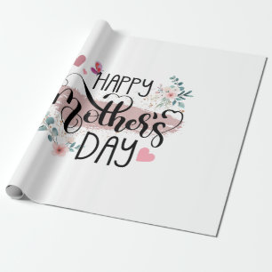 Happy Mother's Day 2025 Cute Floral for Women Mom Wrapping Paper