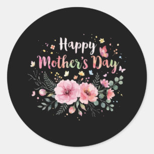 Happy Mother's Day 2026 Cute Floral for Women Mom Classic Round Sticker