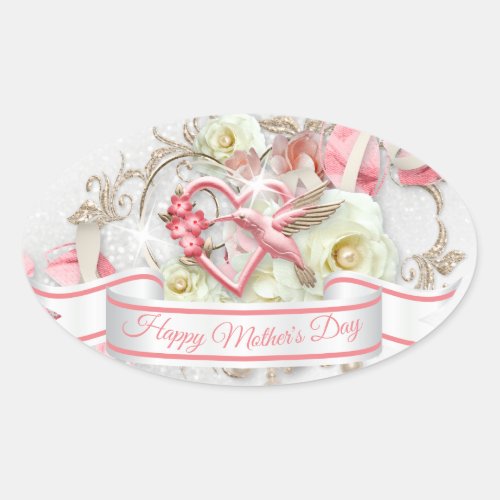 Happy Mothers Day 3 Oval Sticker