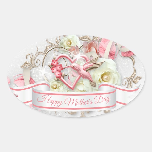 Happy Mother's Day 3 Oval Sticker (Front)